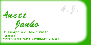 anett janko business card